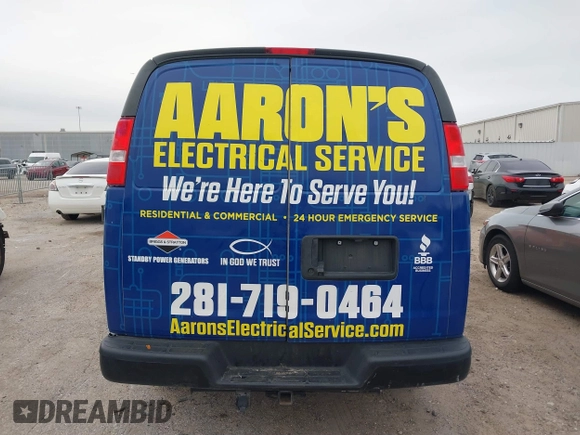 2023 Chevrolet Express Cargo with VIN 1GCWGAFP3P1219054, listed as a IAAI auction lot 41615581 with 36,622 mi miles and . Bid and sale history available at DreamBid. Image 16.