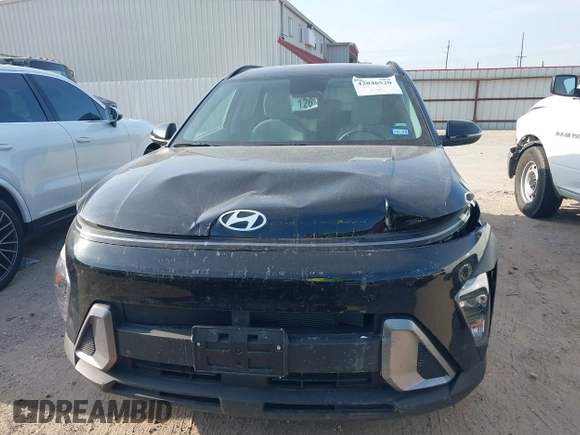 2025 Hyundai Kona SEL with VIN KM8HB3AB9SU223742, listed as a IAAI auction lot 42046520 with 9,907 mi miles. Bid and sale history available at carsss.com. Image 12.