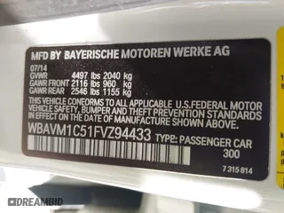 2015 BMW X1 sDrive28i with VIN WBAVM1C51FVZ94433, listed as a IAAI auction lot 41425205 with 148,346 mi miles. Bid and sale history available at carsss.com. Image 9.