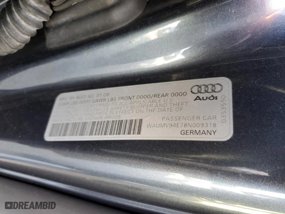 2008 Audi A8 L 4.2L with VIN WAUMV94E78N009318, listed as a Copart auction lot 44746145 with 113,293 mi miles and Clean Title. Bid and sale history available at carsss.com. Image 12.