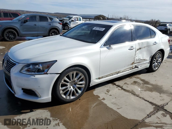2014 Lexus LS 460 L with VIN JTHGL5EF3E5053199, listed as a Copart auction lot 88128655 with 204,969 mi miles and Salvage title. Bid and sale history available at DreamBid. Image 1.