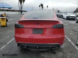 2022 Tesla Model Y Long Range with VIN 7SAYGAEE6NF348163, listed as a Copart auction lot 43961245 with 46,706 mi miles and Salvage Title. Bid and sale history available at carsss.com. Image 6.