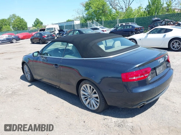 2012 Audi A5 Premium Plus with VIN WAULFAFH2CN005199, listed as a IAAI auction lot 42163081 with 66,146 mi miles and . Bid and sale history available at DreamBid. Image 3.