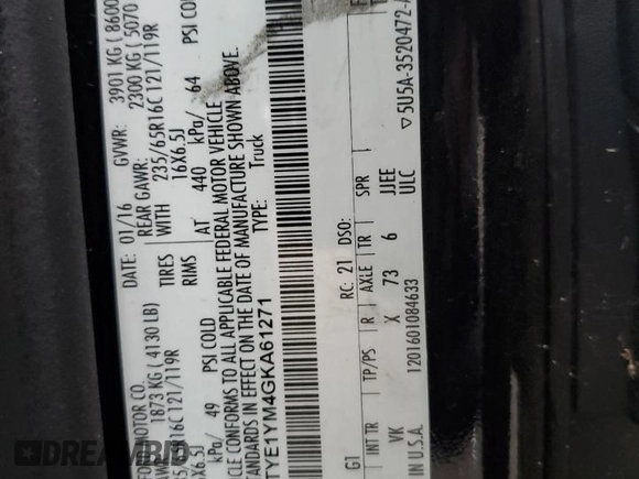 2016 Ford Transit Cargo z VIN 1FTYE1YM4GKA61271, wystawiony jako Copart lot #87135384 z przebiegiem 177 741 mil mil oraz Szkoda całkowita • Salvage title. Historia ofert i sprzedaży dostępna na DreamBid. Obrazek 13.