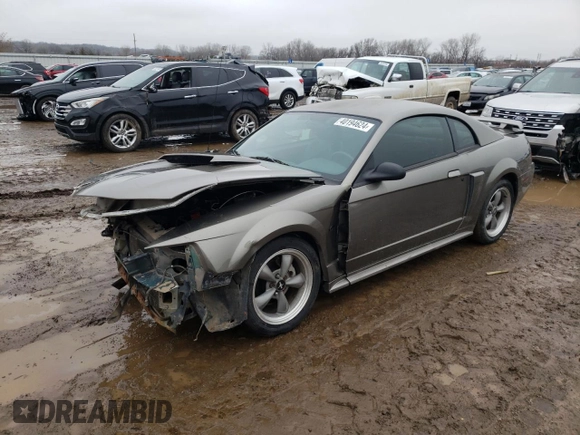 2002 Ford Mustang GT Deluxe with VIN 1FAFP42X02F203595, listed as a Copart auction lot 40194624 with 0 mi miles and Salvage Title. Bid and sale history available at carsss.com. Image 1.