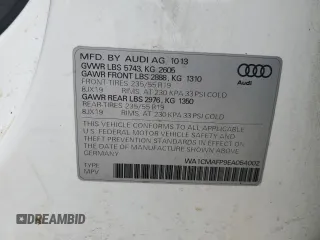 2014 Audi Q5 Premium Plus with VIN WA1CMAFP9EA054002, listed as a Copart auction lot 52947065 with Not provided miles and Clean title. Bid and sale history available at DreamBid. Image 15.