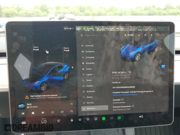 2024 Tesla Model Y Long Range z VIN 7SAYGDEE8RA248635, wystawiony jako Copart lot #59130125 z przebiegiem 21 210 mil mil oraz Szkoda całkowita • Salvage title. Historia ofert i sprzedaży dostępna na DreamBid. Obrazek 9.