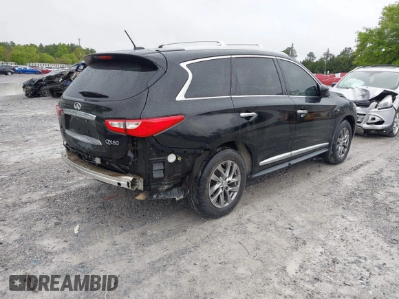 2015 Infiniti QX60 with VIN 5N1AL0MNXFC521070, listed as a IAAI auction lot 41967376 with 186,781 mi miles. Bid and sale history available at carsss.com. Image 4.