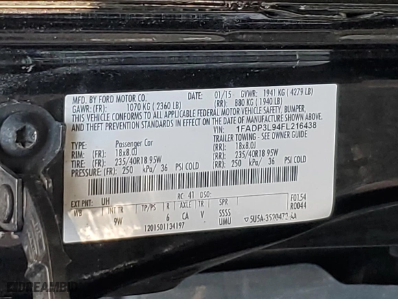 2015 Ford Focus ST with VIN 1FADP3L94FL216438, listed as a Copart auction lot 47437765 with 116,164 mi miles and Salvage Title. Bid and sale history available at carsss.com. Image 15.