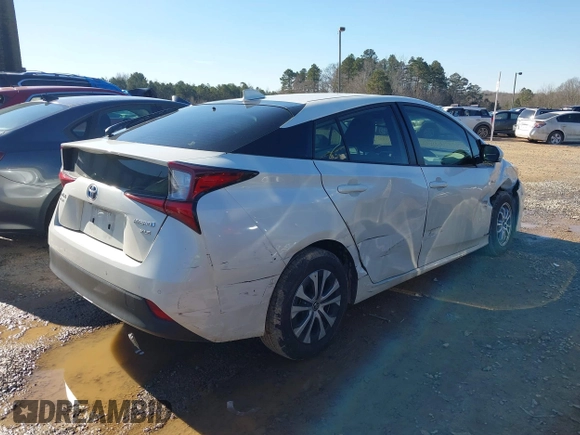 2020 Toyota Prius LE with VIN JTDL9RFU5L3014612, listed as a IAAI auction lot 41366027 with 50,153 mi miles and . Bid and sale history available at DreamBid. Image 4.