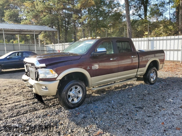 2012 Ram 2500 Laramie Longhorn with VIN 3C6UD5GL3CG291037, listed as a Copart auction lot 78585174 with 107,018 mi miles and Salvage Title. Bid and sale history available at carsss.com. Image 1.