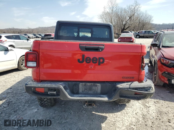 2021 Jeep Gladiator Sport S with VIN 1C6JJTAGXML540532, listed as a Copart auction lot 48422645 with 97,372 mi miles and Salvage title. Bid and sale history available at DreamBid. Image 6.