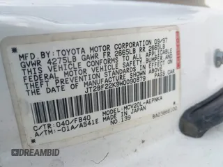 1998 Toyota Camry LE z VIN JT2BF22K9W0090879, wystawiony jako IAAI lot #41860538 z przebiegiem 248 879 mil mil oraz . Historia ofert i sprzedaży dostępna na DreamBid. Obrazek 9.