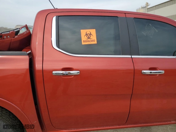 2024 Ford Ranger LARIAT with VIN 1FTER4KH2RLE38343, listed as a Copart auction lot 77941904 with 0 mi miles and Salvage Title. Bid and sale history available at carsss.com. Image 11.