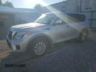 2019 Nissan Armada SV z VIN JN8AY2NC0K9587184, wystawiony jako Copart lot #46417615 z przebiegiem 106 477 mil mil oraz Nie do naprawy • Non repairable. Historia ofert i sprzedaży dostępna na DreamBid. Obrazek 1.
