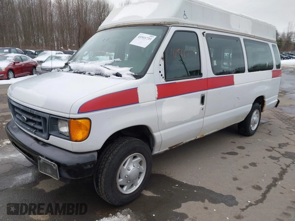 2007 Ford Econoline Cargo Commercial with VIN 1FTNS24WX7DB24757, listed as a IAAI auction lot 41511735 with 205,833 mi miles and . Bid and sale history available at DreamBid. Image 2.