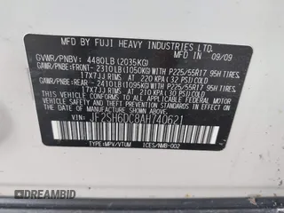 2010 Subaru Forester X Limited with VIN JF2SH6DC8AH740621, listed as a IAAI auction lot 42549076 with 104,632 mi miles and . Bid and sale history available at DreamBid. Image 9.