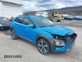 2018 Hyundai Kona Limited with VIN KM8K3CA59JU179785, listed as a IAAI auction lot 41912847 with 77,946 mi miles. Bid and sale history available at carsss.com. Image 1.