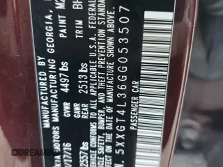 2016 Kia Optima LX z VIN 5XXGT4L36GG053507, wystawiony jako Copart lot #85898534 z przebiegiem 89 192 mil mil oraz Szkoda całkowita • Salvage title. Historia ofert i sprzedaży dostępna na DreamBid. Obrazek 12.