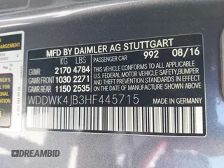 2017 Mercedes-Benz C 300 with VIN WDDWK4JB3HF445715, listed as a IAAI auction lot 41817703 with 74,321 mi miles and . Bid and sale history available at DreamBid. Image 9.