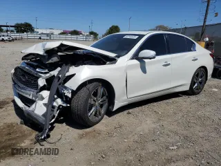 2021 Infiniti Q50 Signature Edition with VIN JN1EV7CPXMM705687, listed as a Copart auction lot 52244525 with 34,929 mi miles and Salvage title. Bid and sale history available at DreamBid. Image 1.