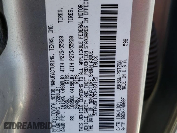 2015 Toyota Tundra 4WD Truck Platinum with VIN 5TFAW5F17FX423125, listed as a Copart auction lot 68111834 with 193,493 mi miles and Salvage Title. Bid and sale history available at carsss.com. Image 14.