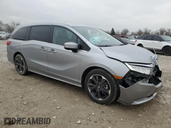 2024 Honda Odyssey Elite with VIN 5FNRL6H99RB036997, listed as a Copart auction lot 85780134 with 6,813 mi miles and Salvage Title. Bid and sale history available at carsss.com. Image 4.