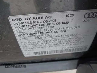 2021 Audi SQ5 Premium Plus with VIN WA1B4AFY7M2011453, listed as a IAAI auction lot 41768561 with 45,596 mi miles. Bid and sale history available at carsss.com. Image 9.