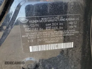 2017 Hyundai Elantra Limited with VIN 5NPD84LF3HH068745, listed as a Copart auction lot 44382565 with 99,496 mi miles and Salvage Title. Bid and sale history available at DreamBid. Image 12.
