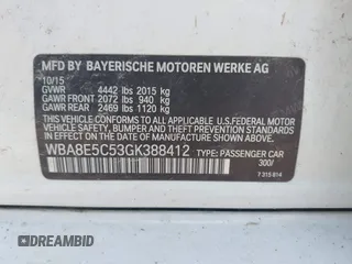 2016 BMW 3 Series 328d z VIN WBA8E5C53GK388412, wystawiony jako IAAI lot #42214089 z przebiegiem 91 678 mil mil oraz . Historia ofert i sprzedaży dostępna na DreamBid. Obrazek 9.