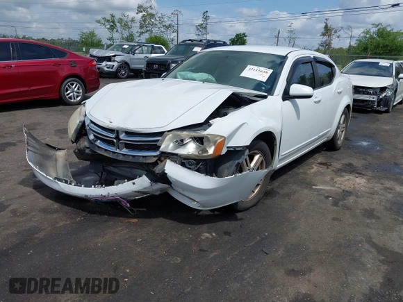 2012 Dodge Avenger SXT with VIN 1C3CDZCB5CN156288, listed as a IAAI auction lot 42115638 with 157,534 mi miles and . Bid and sale history available at DreamBid. Image 2.