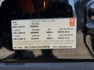 2018 Tesla Model S 75D с VIN 5YJSA1E24JF248762, выставлен на аукционе Copart как лот 61501075 с пробегом 63 802 миль миль и Списание • Salvage title. История ставок и продаж доступна на DreamBid. Изображение 12.