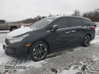 2024 Honda Odyssey Elite with VIN 5FNRL6H92RB029941, listed as a Copart auction lot 43759145 with 7,483 mi miles and Salvage Title. Bid and sale history available at carsss.com. Image 1.