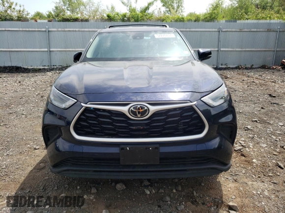 2022 Toyota Highlander L with VIN 5TDCZRBH0NS582664, listed as a Copart auction lot 52276834 with 23,648 mi miles and Salvage title. Bid and sale history available at DreamBid. Image 5.