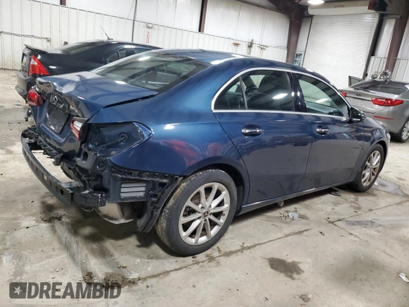 2020 Mercedes-Benz A 220 with VIN W1K3G4FB5LW046584, listed as a Copart auction lot 85710734 with 35,590 mi miles and Salvage Title. Bid and sale history available at DreamBid. Image 3.