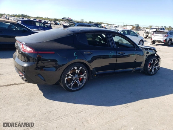 2021 Kia Stinger GT with VIN KNAE35LCXM6092069, listed as a Copart auction lot 75066644 with 79,899 mi miles and Salvage Title. Bid and sale history available at carsss.com. Image 3.