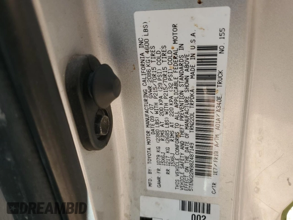 2008 Toyota Tacoma with VIN 5TENX22N98Z487149, listed as a Copart auction lot 48742265 with 74,538 mi miles and Salvage Title. Bid and sale history available at carsss.com. Image 14.