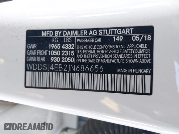2018 Mercedes-Benz CLA 250 z VIN WDDSJ4EB2JN686656, wystawiony jako IAAI lot #41379711 z przebiegiem 61 221 mil mil oraz . Historia ofert i sprzedaży dostępna na DreamBid. Obrazek 9.