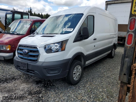 2023 Ford E-Transit Cargo Van with VIN 1FTBW9CK3PKA78425, listed as a Copart auction lot 56234154 with 6,961 mi miles and Salvage Title. Bid and sale history available at carsss.com. Image 1.