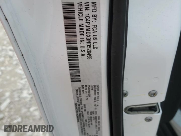 2022 Jeep Cherokee Limited z VIN 1C4PJMDX3ND528495, wystawiony jako Copart lot #55472705 z przebiegiem 81 880 mil mil oraz Szkoda całkowita • Salvage title. Historia ofert i sprzedaży dostępna na DreamBid. Obrazek 13.