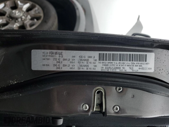 2018 Ram 2500 Limited z VIN 3C6UR5GL5JG289269, wystawiony jako Copart lot #59324035 z przebiegiem 94 266 mil mil oraz Szkoda całkowita • Salvage title. Historia ofert i sprzedaży dostępna na DreamBid. Obrazek 12.