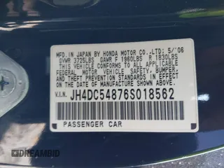 2006 Acura RSX with VIN JH4DC54876S018562, listed as a IAAI auction lot 41885246 with 1 mi miles. Bid and sale history available at carsss.com. Image 9.