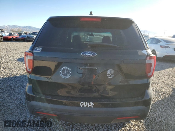 2016 Ford Utility Police Interceptor with VIN 1FM5K8AR4GGC07998, listed as a Copart auction lot 81365434 with 0 mi miles and Salvage Title. Bid and sale history available at carsss.com. Image 6.