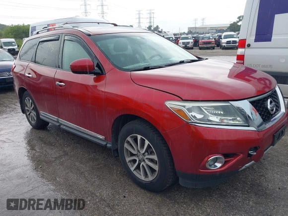 2014 Nissan Pathfinder S with VIN 5N1AR2MM7EC619604, listed as a IAAI auction lot 42694493 with 75,388 mi miles and . Bid and sale history available at DreamBid. Image 1.