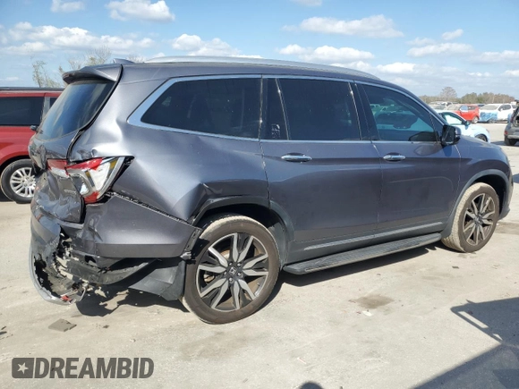 2021 Honda Pilot Touring 8-Passenger with VIN 5FNYF5H96MB033111, listed as a Copart auction lot 44386445 with 41,814 mi miles and Salvage Title. Bid and sale history available at DreamBid. Image 3.
