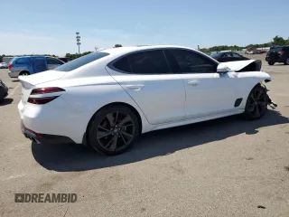 2023 Genesis G70 2.0T with VIN KMTG34TA8PU134275, listed as a Copart auction lot 63462324 with 8,017 mi miles and Salvage Title. Bid and sale history available at carsss.com. Image 3.