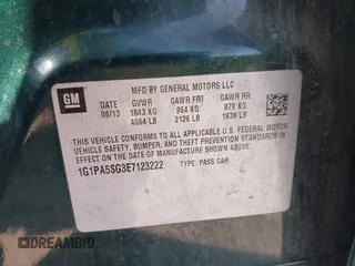 2014 Chevrolet Cruze LS with VIN 1G1PA5SG3E7123222, listed as a IAAI auction lot 42106447 with 121,072 mi miles and . Bid and sale history available at DreamBid. Image 9.