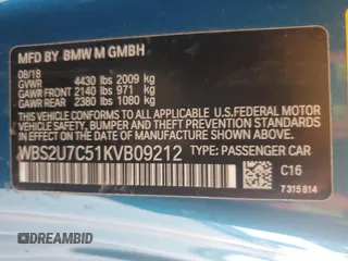 2019 BMW M2 Competition with VIN WBS2U7C51KVB09212, listed as a Copart auction lot 64323704 with 30,743 mi miles and Salvage Title. Bid and sale history available at carsss.com. Image 14.