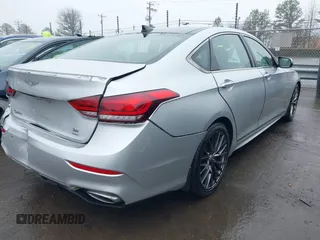 2019 Genesis G80 3.8L with VIN KMTFN4JE5KU327178, listed as a IAAI auction lot 41577373 with 57,032 mi miles. Bid and sale history available at carsss.com. Image 4.