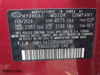 2024 Hyundai Sonata Hybrid Limited with VIN KMHL54JJ2RA088338, listed as a IAAI auction lot 41705552 with 7,318 mi miles. Bid and sale history available at carsss.com. Image 9.